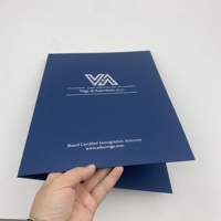 Carpeta de Presentación de Papel Azul Marino Ecológica al por Mayor, Carpeta de Portafolio para Oficina de Abogados con Estampado en Caliente Plateado