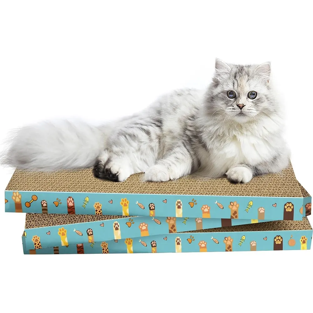 家具を保護するための屋内猫子猫用の3パック詰め替えリバーシブル猫スクラッチパッド耐久性のある猫スクラッチャー