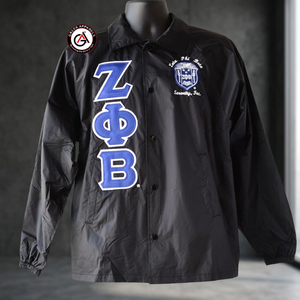 Zeta Phi Beta Sorority เสื้อโค้ชผู้หญิง,เสื้อแจ็คเก็ตปักลายสายไนลอนโพลีเอสเตอร์ ZPB Soror - Product Image 2