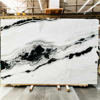 Dalle de marbre blanc Panda avec veines noires, pierre blanche pour application murale et comptoirs de luxe