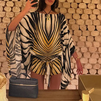 Nouvelle Collection Printemps 2026 – Robe Imprimée Rayée Femme Coupe Trapèze Taille Haute Col V Ajustée Sexy Tendance Élégante Décontractée Vente en Gros Personnalisée