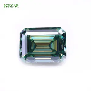 Fabricantes Fornecimento Diamante Sintético Verde Escuro Esmeralda Corte Moissanite Pedra Alta Cor do Fogo Alta Qualidade Pedras Preciosas Soltas