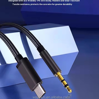 Adaptateur Jack Audio Auxiliaire pour Téléphone Type-C et 3,5 mm pour Haut-parleur de Voiture, Ordinateur Portable, Téléphone Mobile avec Sortie AC/DC