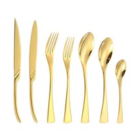 Ensemble de couverts en acier inoxydable de qualité supérieure avec finition dorée pour les événements, les banquets, les mariages et les projets d'hôtellerie