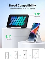 Support de téléphone portable en ABS UGREEN, support de bureau réglable, support pliable, support portable pour tablette mobile, compatible avec iPhone 17 16