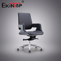 Luonekin — chaise de bureau en cuir Pu, fauteuil pivotant de nouveau style avec roulettes