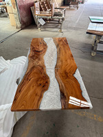 170-80cm nouvelle meilleure qualité personnalisée écologique en bois de noyer massif rivière Restaurant salle à manger café cuisine table en résine époxy
