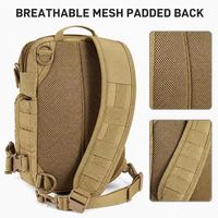 Sac à bandoulière tactique 15L avec cadre externe, sac à dos EDC Molle étanche en nylon camouflage, dos ergonomique