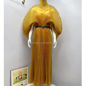 Miyake nuovo Design plissettato abiti <span class=keywords><strong>da</strong></span> <span class=keywords><strong>sera</strong></span> <span class=keywords><strong>da</strong></span> donna Casual taglie forti ragazze Sexy abiti trasparenti in Organza - Product Image 3