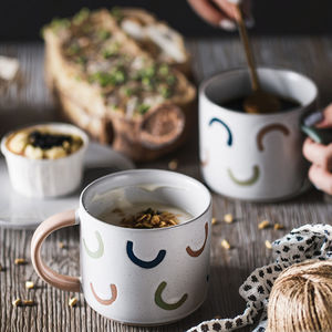 Taza de cerámica de Color nórdico, taza de desayuno moderna creativa <span class=keywords><strong>para</strong></span> el hogar, Taza de cerámica <span class=keywords><strong>para</strong></span> el hogar de gran capacidad, taza de agua de oficina <span class=keywords><strong>para</strong></span> mujeres y <span class=keywords><strong>hombres</strong></span> - Product Image 5