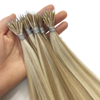 En gros 12A Remy Micro Lien Perles Double Dessiné Européen Cheveux Humains Nano Anneau Extension de Cheveux Européen