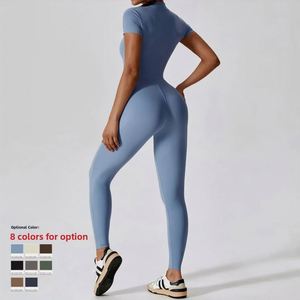 Body de yoga con cremallera para mujer, mono deportivo de alta intensidad para gimnasio, fitness, sensación de segunda piel, monos deportivos - Product Image 3