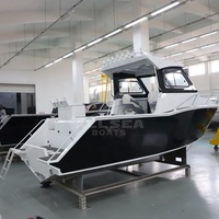 Yacht de luxe de 7,5 m (25 pieds) à coque en V profond, bateau de croisière familial avec moteur hors-bord, état neuf, bateau de pêche en aluminium à vendre