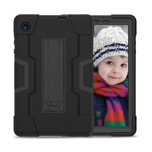FKQLH Custodia per TCL Tab 8, Silicone Morbido Skin Leggero Custodia Protettiva per Bambini Supporto Cover per TCL Tab 8 8 Pollice, Nero