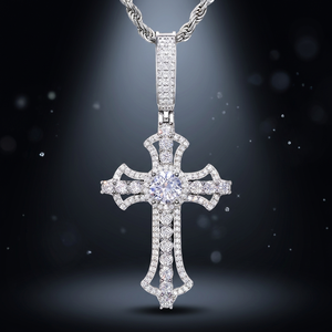 เครื่องประดับฮิปฮอป Luxira Jewels รุ่นใหม่ล่าสุด จี้รูปกางเขนประดับเพชรโมอิสซาไนต์ VVS ชุบทองคำขาว 925 เงินแท้ ได้รับการรับรองจาก GRA - Product Image 2