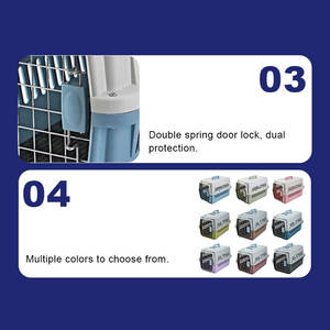 <span class=keywords><strong>Cage</strong></span> de transport portable de luxe pour chat et chien, approuvée par les compagnies aériennes, durable, carrée, pour les voyages, fermeture à bouton, en plastique et métal - Product Image 5