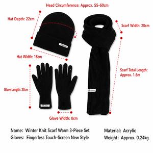 Set Invernale 3 Pezzi: Cappello Lavorato a Maglia con Paraorecchie, <span class=keywords><strong>Sciarpa</strong></span> e <span class=keywords><strong>Guanti</strong></span>, Outfit Termico Versatile per Uomo e <span class=keywords><strong>Donna</strong></span>, Uso Quotidiano e All'aperto - Product Image 4