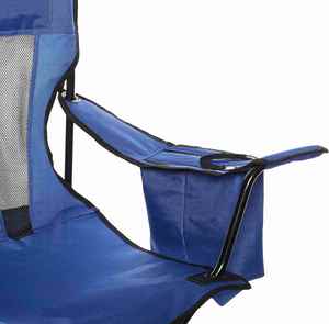 Chaise de camping pliante surdimensionnée en métal, moderne, portable, robuste, avec porte-gobelet, poche de rangement et sac isotherme pour pique-nique et voyage - Product Image 4