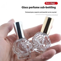 Botella vacía de vidrio plano portátil de 10ml con tapón de rosca para recarga de muestra de Perfume de fragancia Rosa Pedido mínimo 100PCs