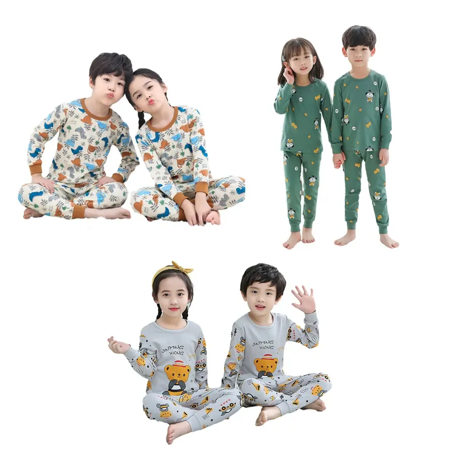 Factory directly sale Kids 100% cotton clothing set sleep wear girls clothes Autumn pajamas