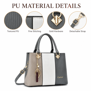 Sac messager rétro en <span class=keywords><strong>cuir</strong></span> PU pour femme, léger, résistant à l'eau, fermeture éclair, polyester, deux sangles, sac à main - Product Image 3