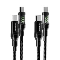 Tressé PD 60W USB C TYPE C Câble de Charge Rapide 1M 2M Nylon IOS Compatible LCD Écran pour iPhone 15 16 Type-C Câble de Données