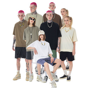 T-Shirt di design 2022 elegante per gli uomini 100% in cotone Plain Blank t-Shirt alla rinfusa di alta qualità t-Shirt Oversize dei pesi massimi - Product Image 2