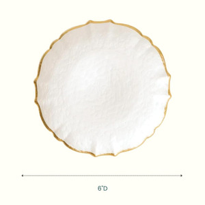 Plato de Vidrio Esmaltado con Borde Dorado de 13 Pulgadas, Ecológico, con Forma de Flor, Estilo Minimalista para Decoración de Bodas y Fiestas - Product Image 2