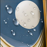 Art mural géométrique en trois parties, panneaux abstraits en aluminium bleu beige pour salon, hôtel, intérieurs contemporains