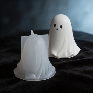 Moule <span class=keywords><strong>en</strong></span> silicone 3D pour bougeoir, motif fantôme sorcier Halloween, pour résine, plâtre et artisanat <span class=keywords><strong>de</strong></span> bougies, modèle crâne - Product Image 4
