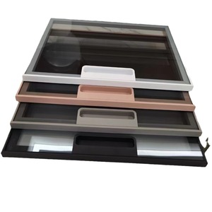 Porte de placard minimaliste sur mesure, verre trempé, cadre en alliage d'aluminium, qualité garantie, nouveau produit tendance pour chambre à coucher. - Product Image 1