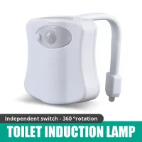 Closestool Lampe à induction Portable 16 couleurs changeantes Led Wc Closestool Bowl Night Light Capteurs de mouvement
