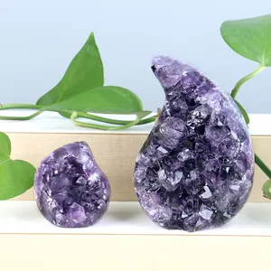 Natural Brazilian Mine Amethyst Crystal Clusters Wholesale Amethyst Geode Crystals Flame For Fengshui
