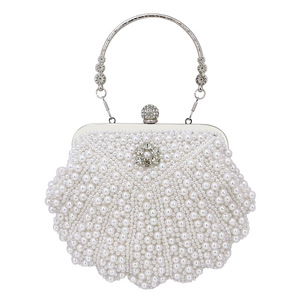 Bolsos de mano metálicos elegantes al por mayor con marco de metal y cuentas, bolsos de noche para fiesta, carteras de diamantes de imitación para mujer - Product Image 1
