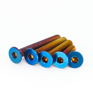 Tornillo de dirección hexagonal avellanado para motocicleta, grado 8.8 M4-M8, acabado electrochapado azul para modificación de motocicletas eléctricas - Product Image 1