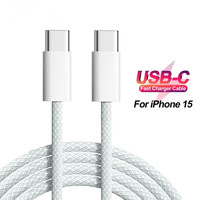 Câble de charge rapide et de données tressé en gros de 1 m 60 W USB-C vers USB-C avec boîte pour Apple iPhone 16 15 Pro Max 15 Pro Plus