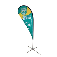 Drapeau plume personnalisé imprimé, drapeau de plage, drapeau publicitaire en forme de goutte d'eau avec mât et base remplie d'eau pour la promotion en extérieur