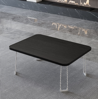 Table basse de salon en aluminium pliable de style japonais avec un design minimaliste moderne