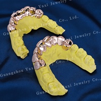 Grillz personnalisés haut et bas, taille brillant ronde, en Or rose, Argent S925, Or 10K 14K 18K, Moissanite, style Hip Hop, certifiés par une tierce partie, pour dents