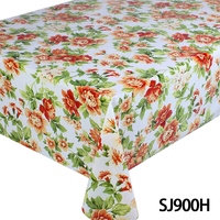 Nappe de table en plastique imperméable et résistante à l'huile avec motif de fleurs colorées, nappe en PVC