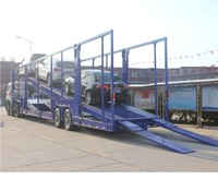 Transporteur de voiture à trois essieux Transport Semi Remorques Cargo Remorque utilitaire Porte-véhicule à double étage Remorques Semi-camion