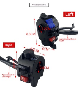 Ensemble de commutateurs de guidon gauche et droit pour moto, pièces modifiées, commande de phare et d'arrêt du moteur, pour remplacement de moto - Product Image 6