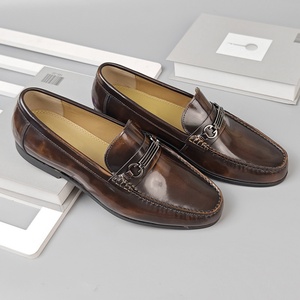 Men's Casual Leather Dress Shoes with <b>Open</b> Edge Beaded Design Slip-On Lace-<b>Up</b> Closure Light Handsome Style for Office Wedding - Product Image 4
