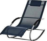 Chaise longue de jardin Zero Gravity Chaise longue de plage à inclinaison solaire Chaise berçante pour l'extérieur Lit de piscine
