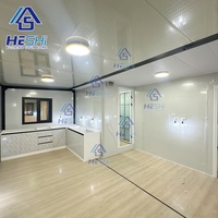 Maison préfabriquée modulaire extensible en conteneur de 40, 20 ou 30 pieds, prête à vivre, avec salle de bain intégrée, type villa/casa