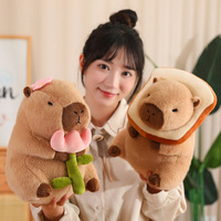 HY198 Vente Chaude Capybara Avec Couvre-chef Doux Poupée Eau Cochon D'inde En Peluche Jouet Mignon Graisse Capybara En Peluche Jouet