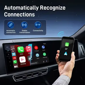 صندوق أيفي ذكي لاسلكي للسيارة عالمي صندوق أيفي مشغل للسيارة مهايئ USB دونغل لهواتف آيفون وأبل وأندرويد أوتو