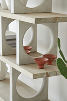 Étagère en bois antique, mobilier de salon de style moderne, géométrique et moderne, bibliothèque