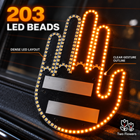 Lumière de signalisation gestuelle LED pour voiture avec télécommande, 203 LED, signalisation manuelle pour vitre arrière, accessoires de voiture amusants, cadeau pour les conducteurs