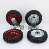 Roue simple d'absorption des chocs de petit chariot plat en caoutchouc muet de roulette résistante de 5 / 6/8"